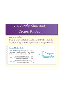 7.6 Apply Sine and Cosine Ratios