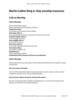 Martin Luther King Jr. Day worship resources