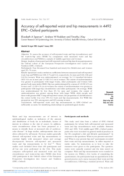 Accuracy of self-reported waist and hip measurements in 4492