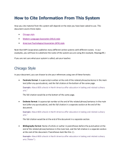 How to Cite Information From This System