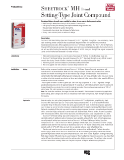 USG Sheetrock&reg; Brand MH Tuf-Set&trade; Setting