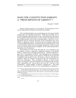 does the constitution embody a &ldquo;presumption of liberty&rdquo;?
