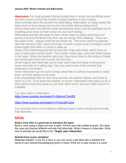 Hibernation: For most animals finding enough food in winter can be