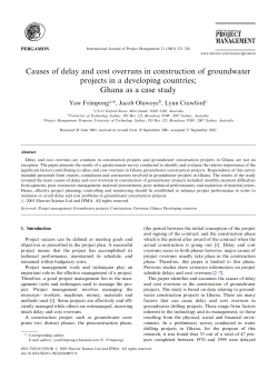 Causes of delay and cost overruns in construction of groundwater