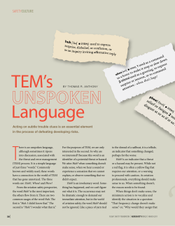 TEM`s Unspoken Language - Flight Safety Foundation