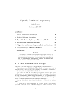Crystalls, Proteins and Isoperimetry.
