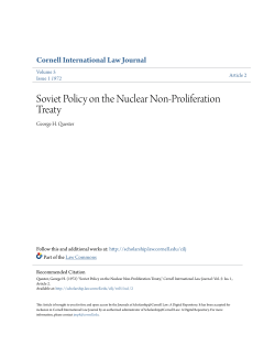 Soviet Policy on the Nuclear Non-Proliferation Treaty