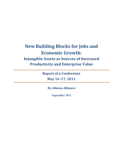 New Building Blocks for Jobs and Economic Growth