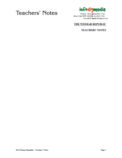 the weimar republic teachers` notes
