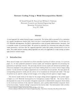 Texture Coding Using a Wold Decomposition Model 1 Introduction