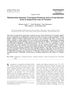 Relationship between Tourniquet Pressure and a Cross