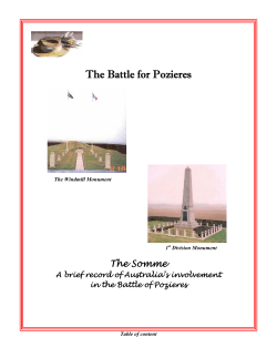 The Battle for Pozieres - Army Museum of South Australia