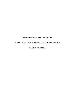 southwest airlines co. contract of carriage