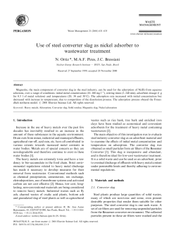 Use of steel converter slag as nickel adsorber to