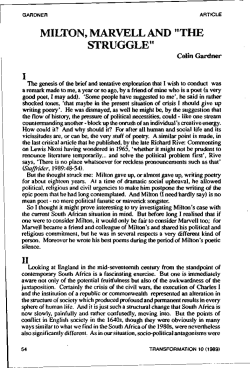 milton, marvell and "the struggle"