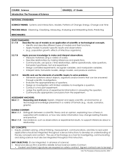 COURSE: Science GRADE(S): 6th Grade Introduction: The