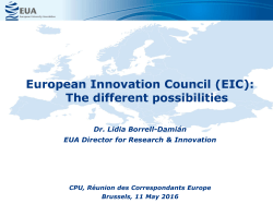 European Innovation Council (EIC): The different possibilities