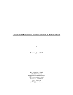 Government Sanctioned Shrine Visitation in Turkmenistan