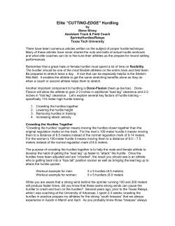 Elite &ldquo;Cutting-Edge&rdquo; Hurdling