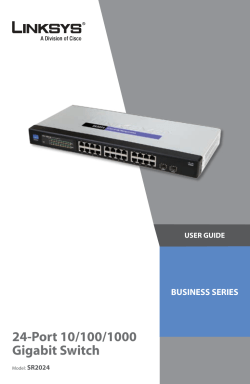 Cisco SR2024 24-Port 10/100/1000 Gigabit Switch Quick Start Guide