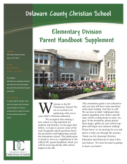 Elementary Division Parent Handbook Supplement Delaware
