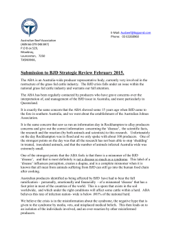 Submission to BJD Strategic Review February 2015.