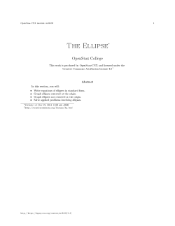 The Ellipse - OpenStax CNX