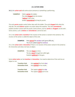 14.1 ACTION VERBS 14.1.1 An action verb tells what