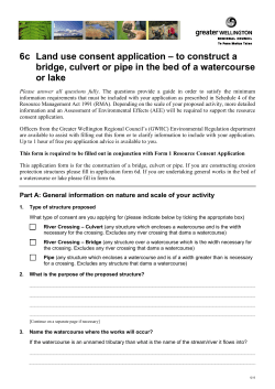 6c Land use consent application &ndash; to construct a bridge, culvert or