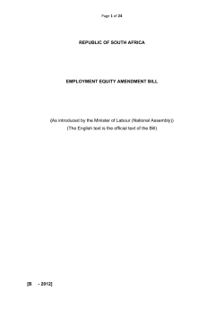 Employment Equity Amendment Bill, 2012
