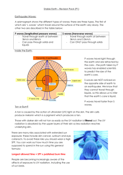 Stable Earth &ndash; Revision Pack (P1) Earthquake Waves: A