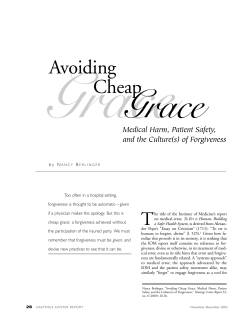 Avoiding Cheap Grace - The Hastings Center