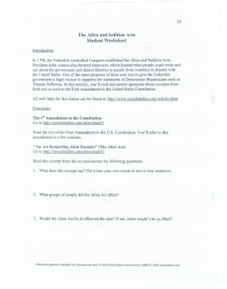 11 The Alien and-Sedition Acts Student Worksheet