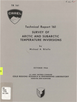 s Technical Report 161 SURVEY OF ARCTIC AND SUBARCTIC