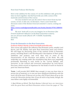 Note from Professor Bob Barsky: Here is the syllabus for the course