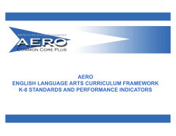 English Language Arts Framework - American Education Reaches Out