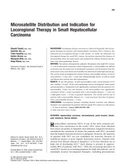 Microsatellite distribution and indication for locoregional therapy in