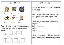 shapes ight ild ind *circle the word