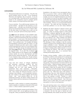 Ten Factors to Improve Nursery Production