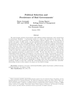 Political Selection and Persistence of Bad Governments∗