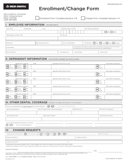 Enrollment/Change Form - Delta Dental Of Idaho