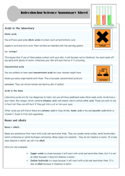 Introducing Science Summary Sheet