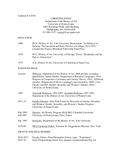 Curriculum Vitae - Penn Arts and Sciences