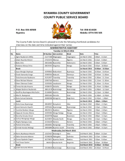 Interview schedulepacdu