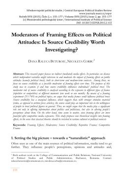 Moderators of Framing Effects on Political Attitudes: Is Source