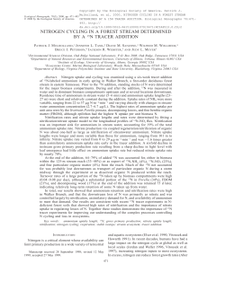 nitrogen cycling in a forest stream determined by a