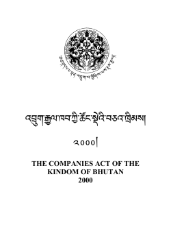 Companies Act of the Kingdom of Bhutan 2000