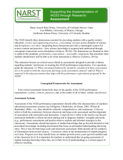 Supp NGSS Asse porting th S throug essment he Implem gh Resea t