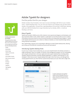 Adobe Typekit for Designers