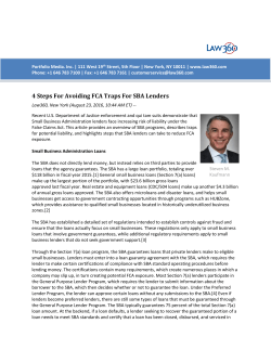 4 Steps For Avoiding FCA Traps For SBA Lenders